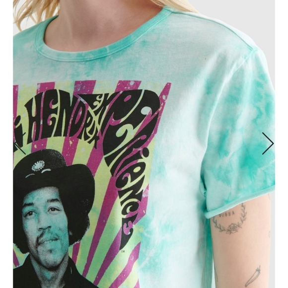 Lucky Brand Tie Dye Distressed Jimi Hendrix Graphic Tee. - Picture 2 of 9